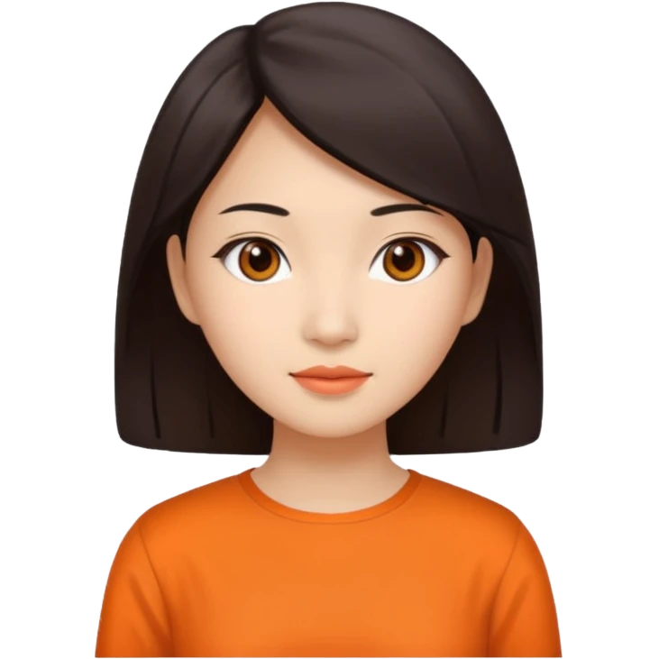 Asian woman with orange blouse emoji