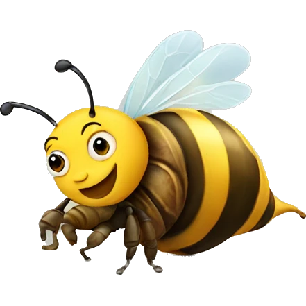 bee riding a snail emoji