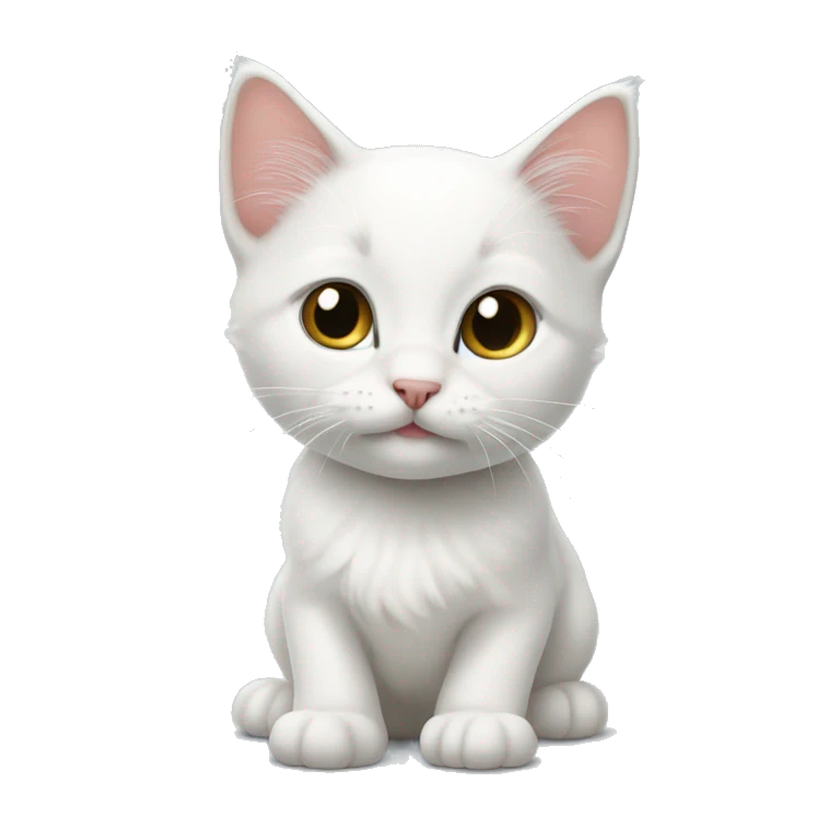 three white kitten emoji