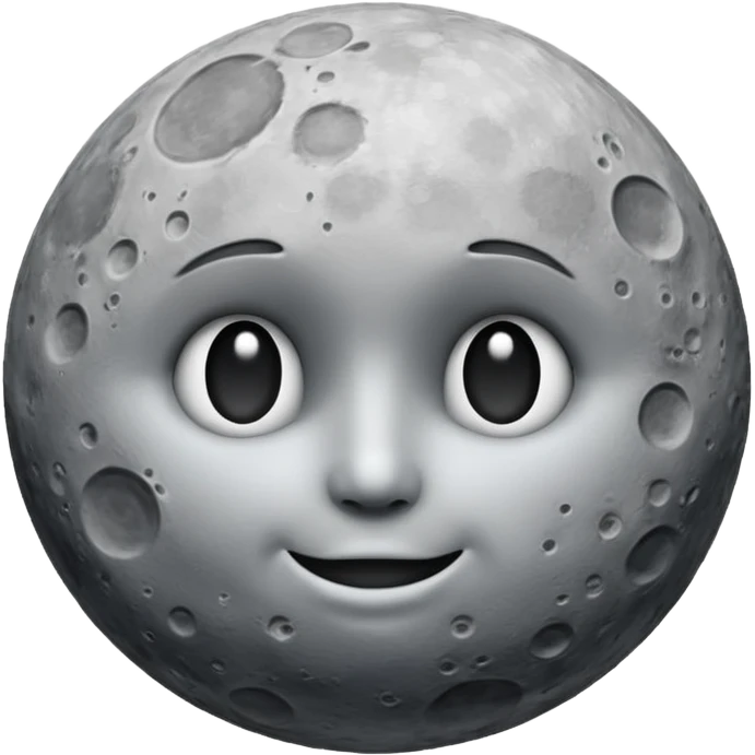 Realistic moon without a face emoji