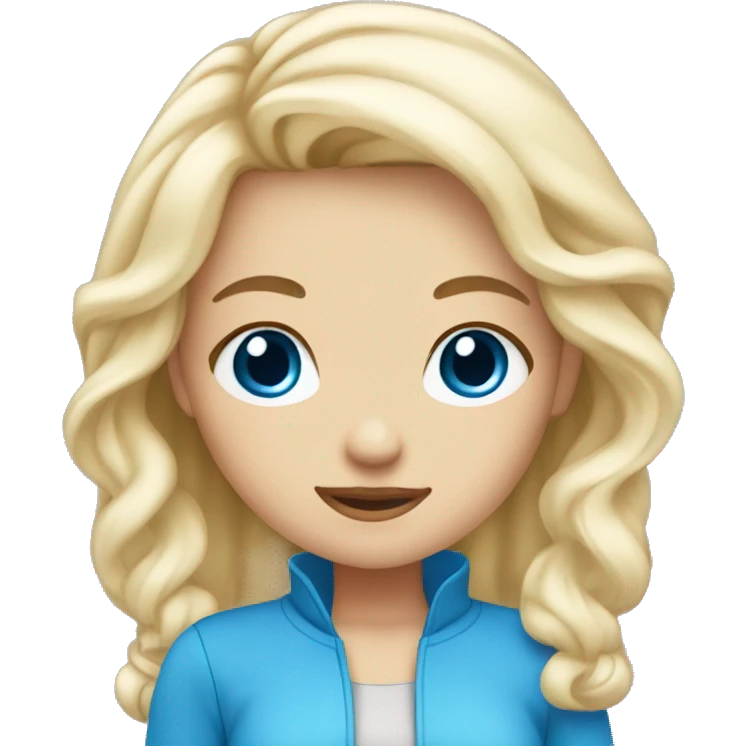 Blonde girl with blue eyes ￼ emoji