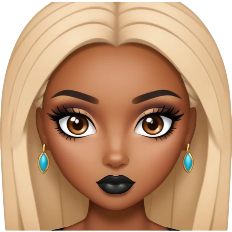 african beauty, pretty eyes, pretty black makeup, pretty bratz baddie emoji