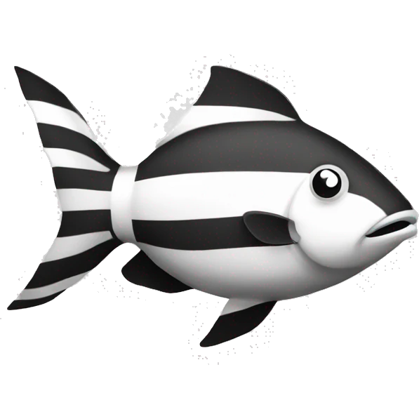 Fish black and white lines emoji