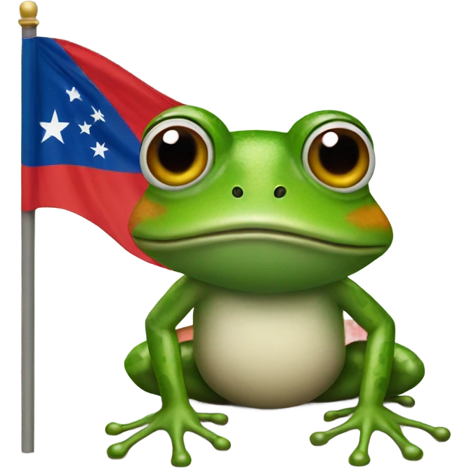 Frog wearing puertovrican flag emoji