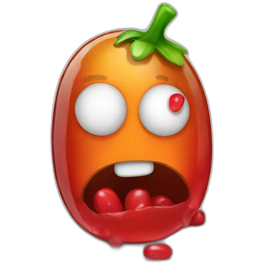 very angry jelly bean emoji