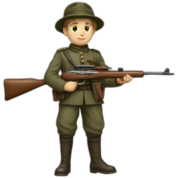 young ernst junger with a rifle emoji