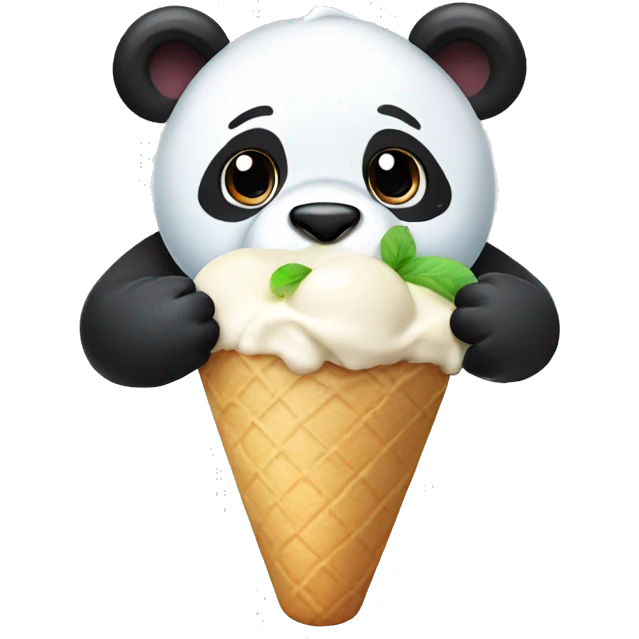Panda eating ice cream emoji