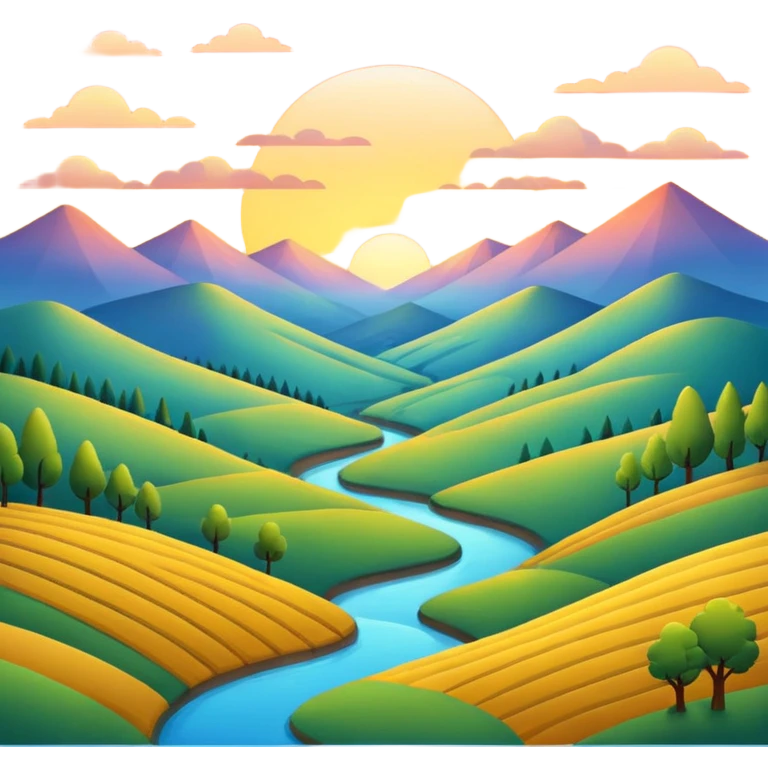 valley at sunset simple emoji emoji
