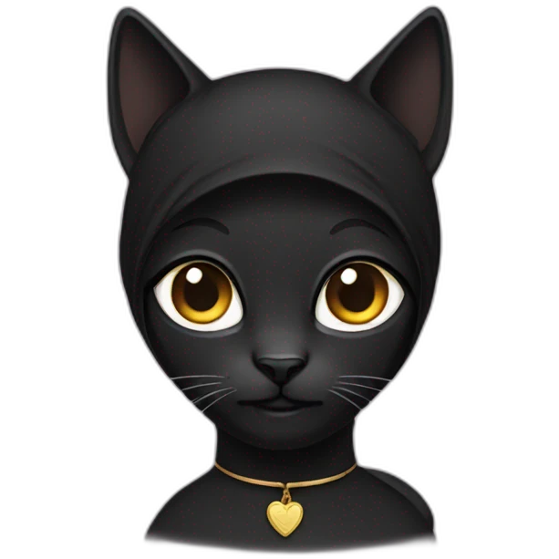 Black cat Muslim. emoji