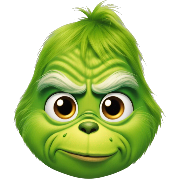 The Grinch with a bow in its hair emoji