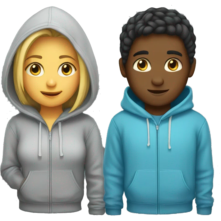 hoodie girl and boy emoji