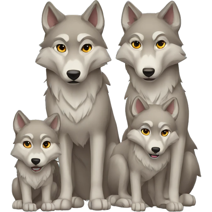 wolf family emoji
