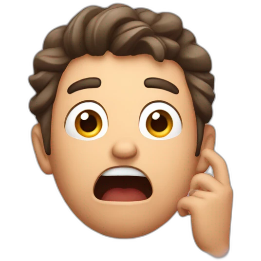 shocked man with his arm on his head emoji