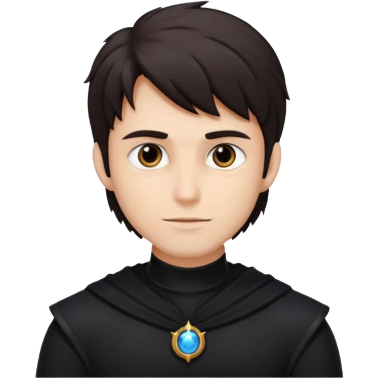 Shadow Moon (Male) from American Gods with dark brown hair, black outfit emoji