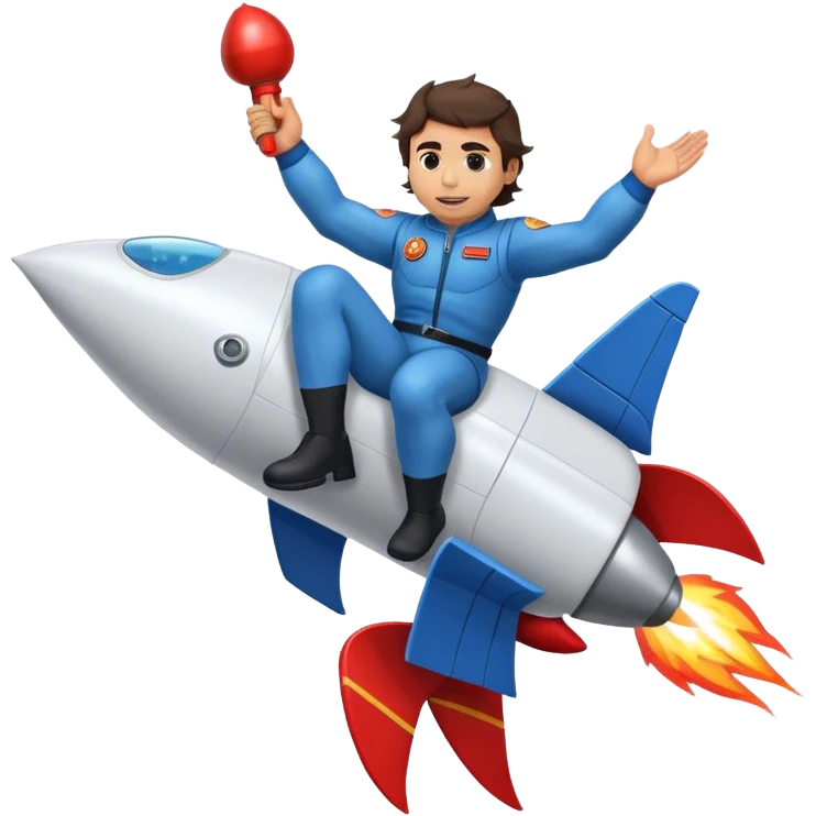 nadal riding a rocket ship boom! emoji