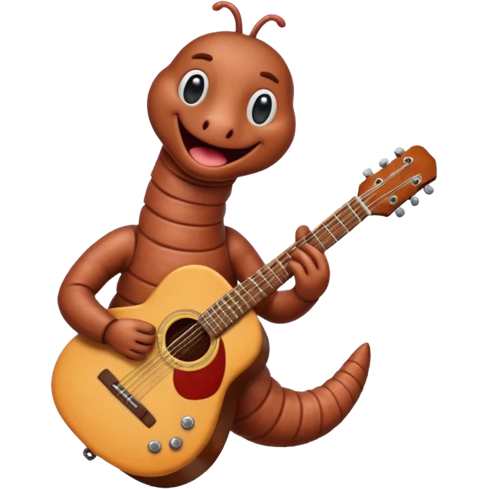 earthworm playing guitar emoji