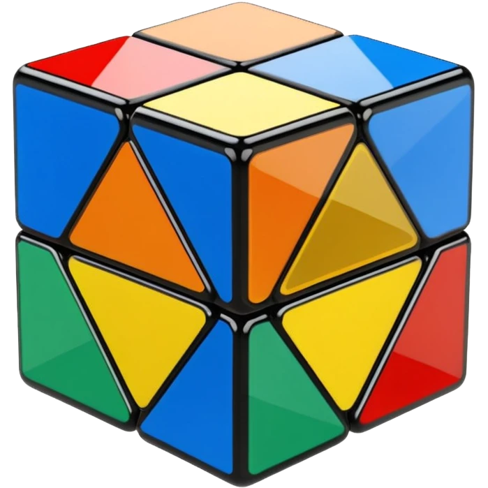 Transparent glass Rubix cube emoji