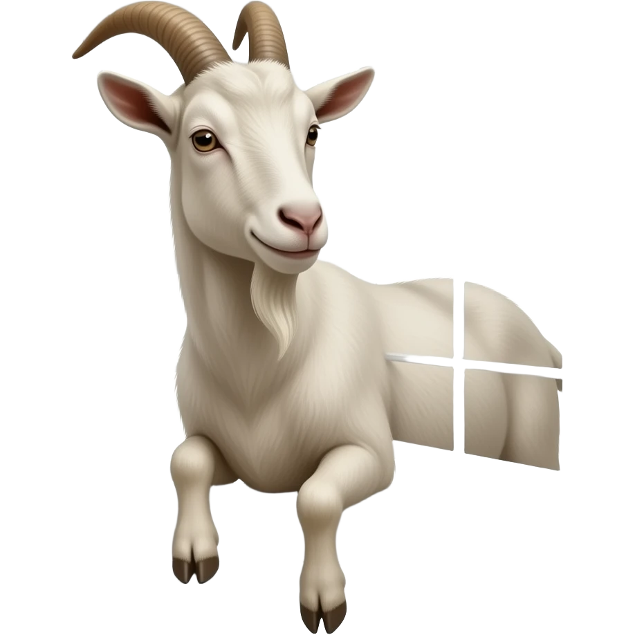 una cabrita mirando por la ventana de una casa entera, muy realista! emoji