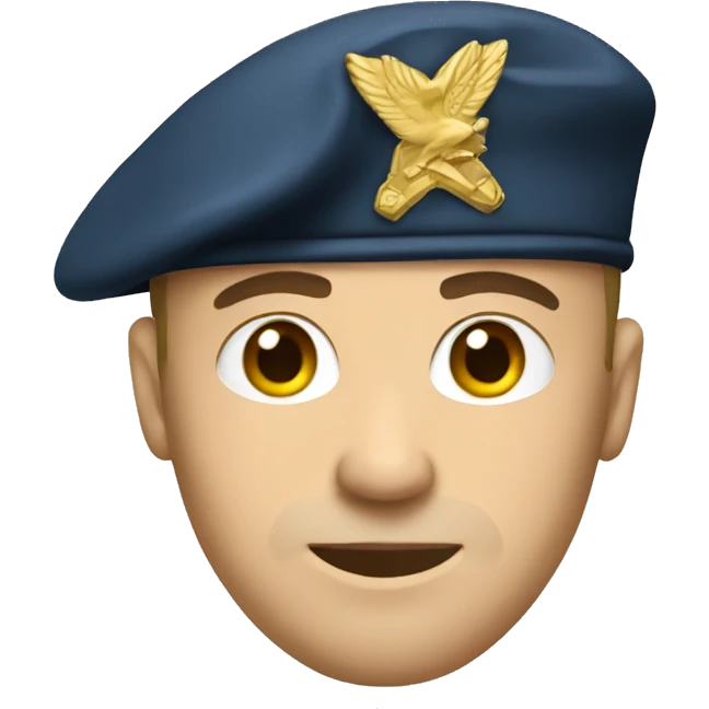 military blu beret white man emoji