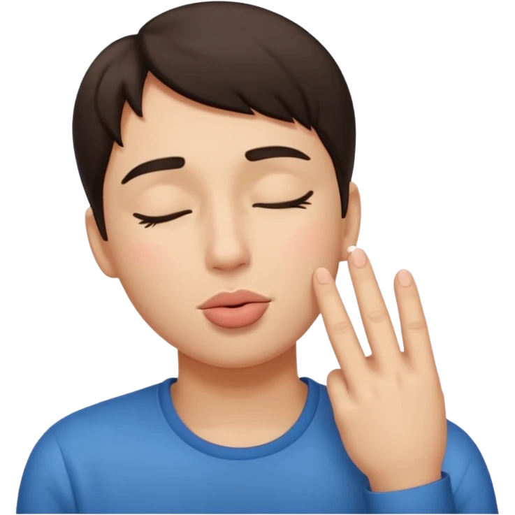 Kissy face with eyes closed and two fingers together emoji