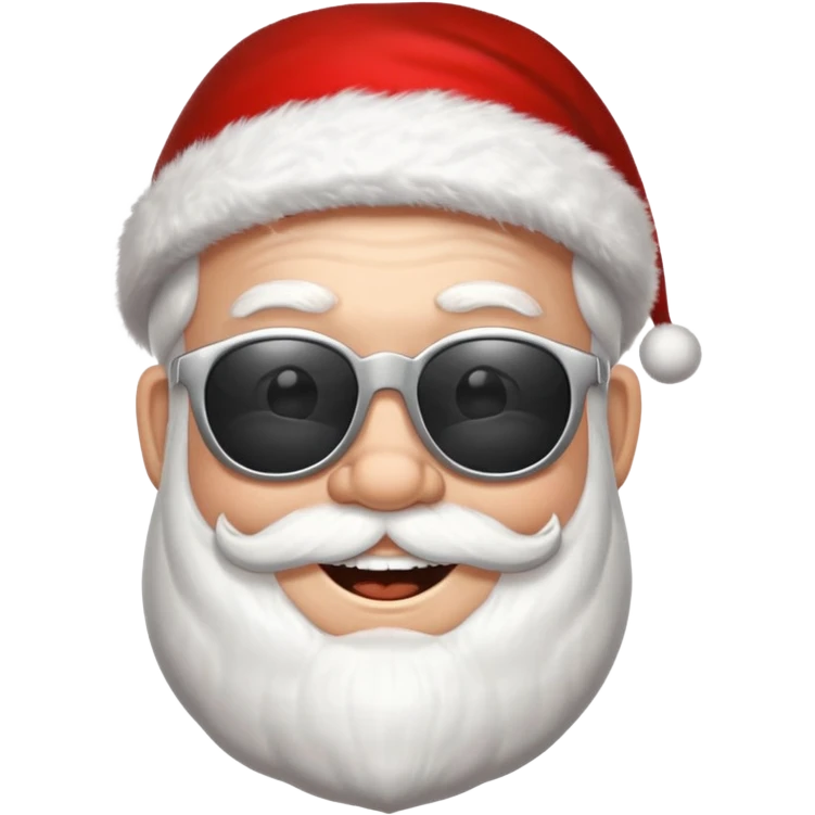 santa klaus with sunglasses with big smile emoji