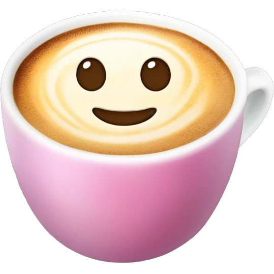 Cappuccino 200 ml in a small cup without handle with gradient - pink at the bottom, white at the top emoji
