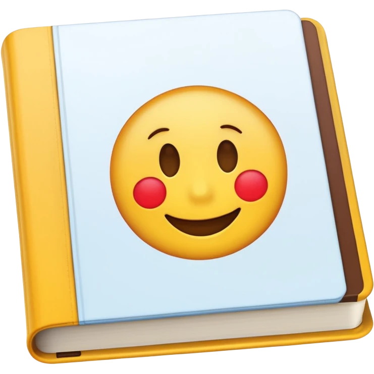 A textbook with the word 'emoji' written on the cover emoji