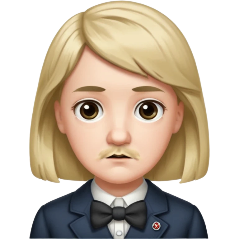 Adolf Hitler Like a girl hair with a bow emoji