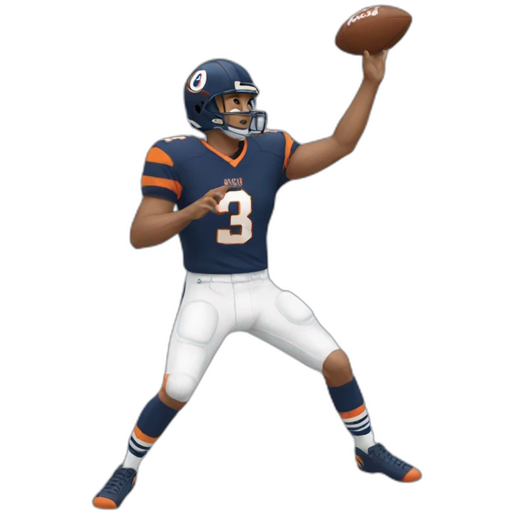quarterback with striped knee socks throwing emoji