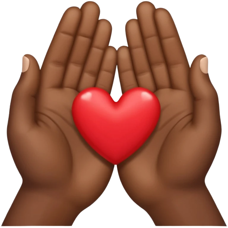 une main blanche et une main marron qui forme un coeur comme ça 🫶🏾 emoji