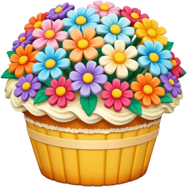 cake in the shape of a bouquet of flowers emoji