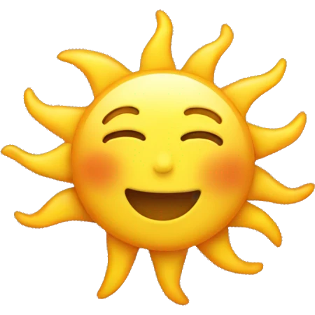 Sun that smiles  in a very cute way emoji
