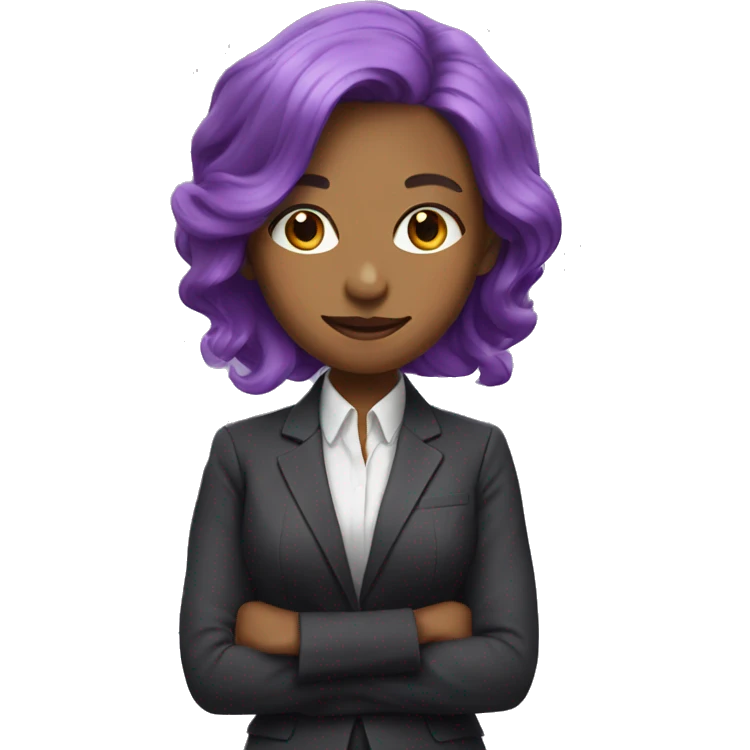 woman with purple hair in suit emoji
