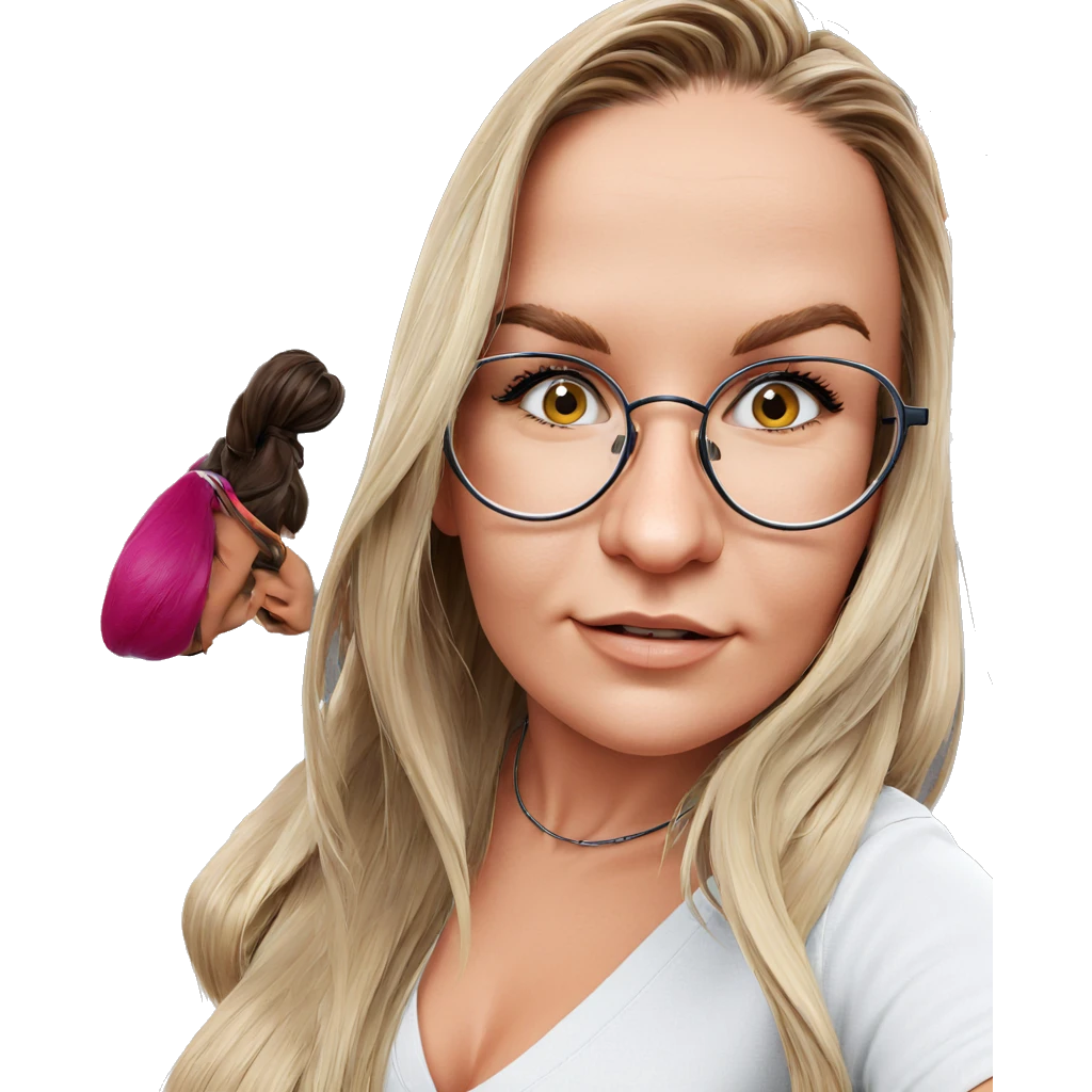 girls with glasses and hair emoji