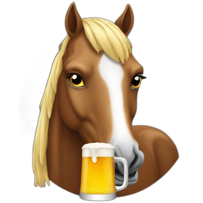 Horse-drinking-a-beer emoji