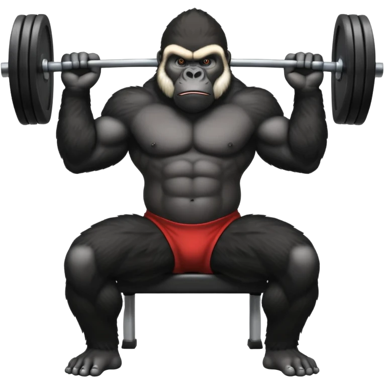 Gorilla bench pressing emoji