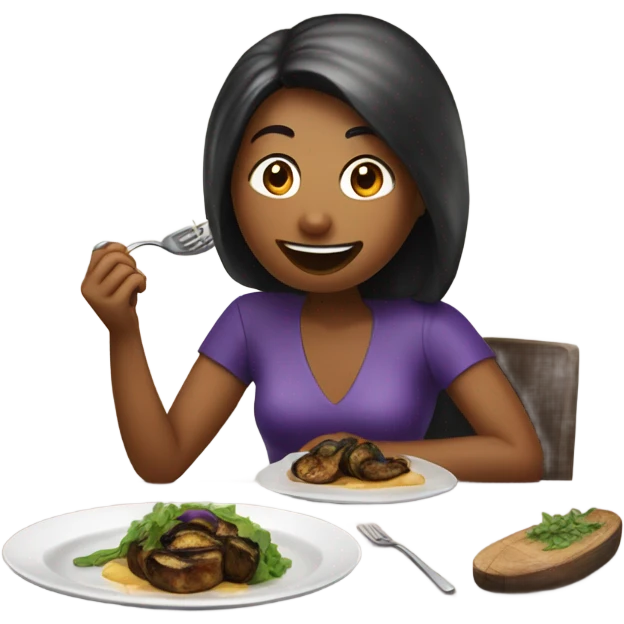 eating eggplant emoji