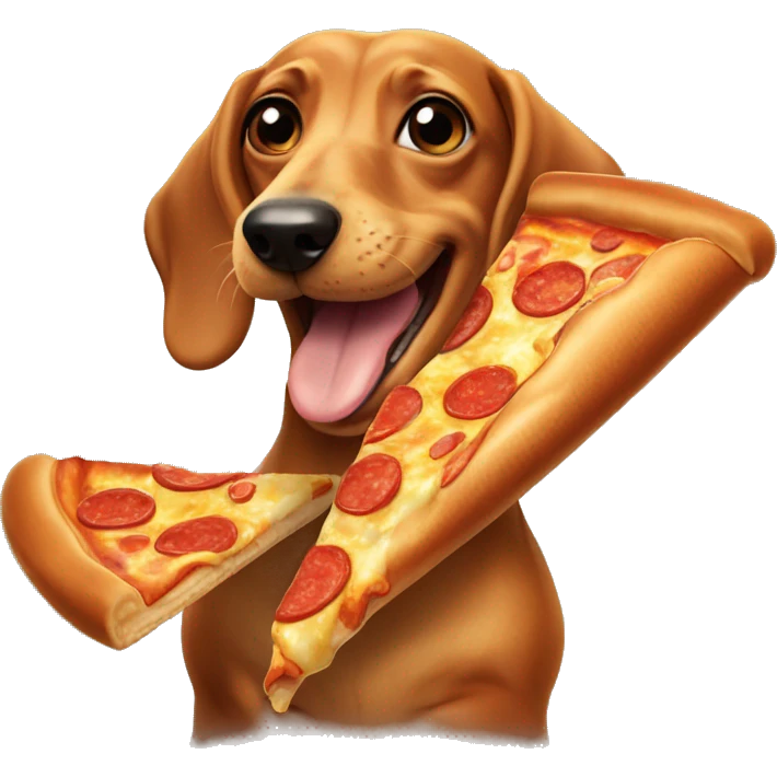wiener dog eating pizza  emoji
