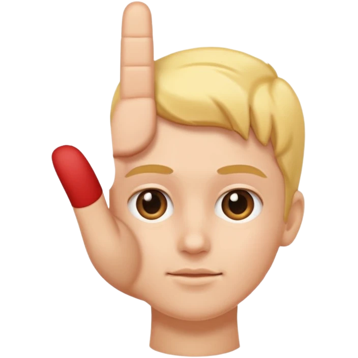 hand pointing to head emoji