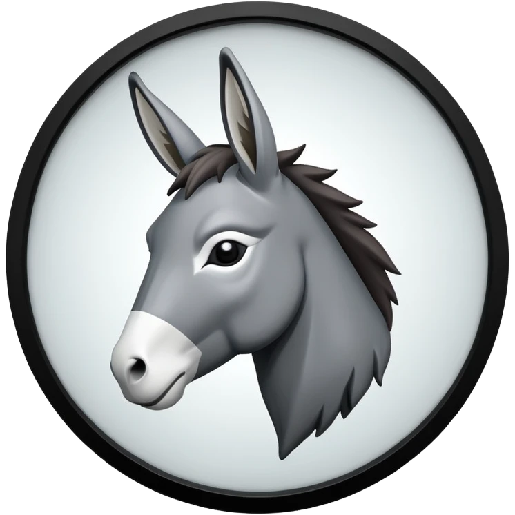 Game of thrones style picture square frame with a donkey Sigil in stark Colors emoji