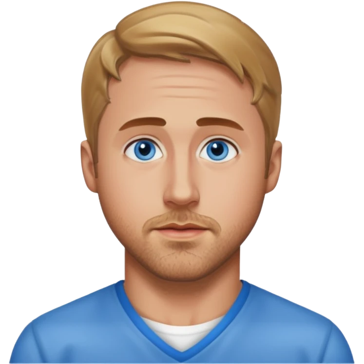 Ryan Gosling with blue eyes emoji