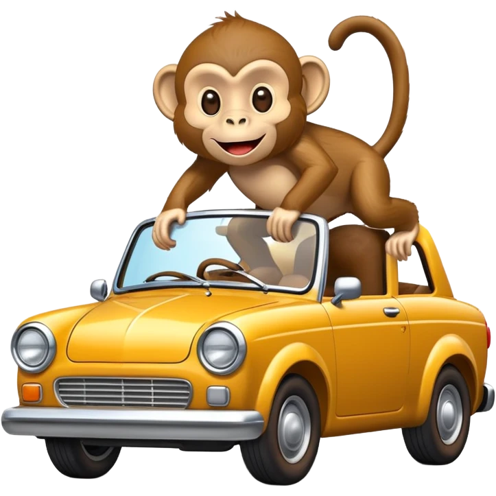 Monkey on a car emoji