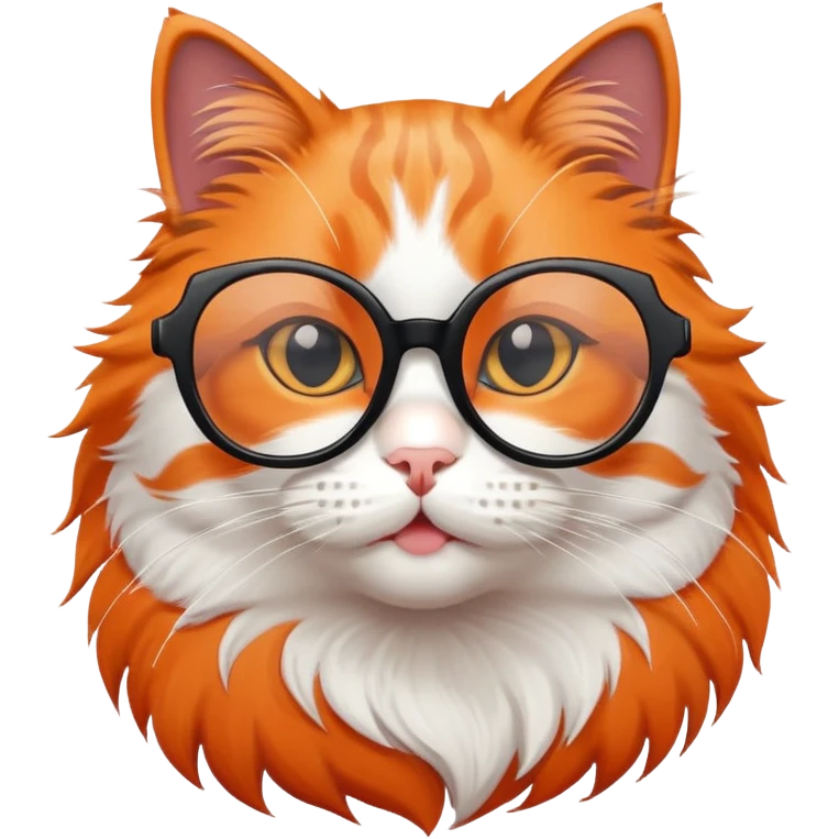 cat with black glasses, playful expression emoji