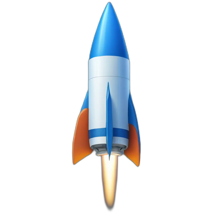blue rocket scaling emoji
