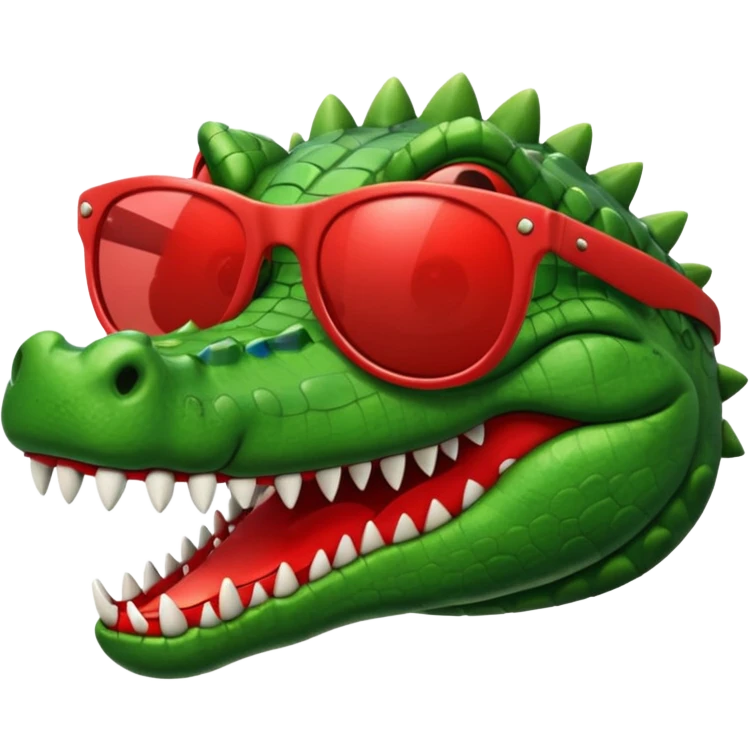 Crocodile wearing red sunglasses emoji