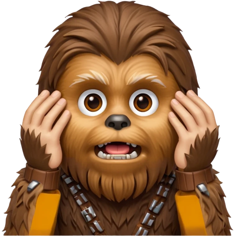   Chubaca con las manos en la cara sorprendido emoji