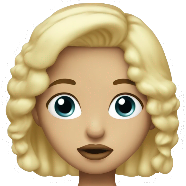 blonde girl blowing kiss emoji