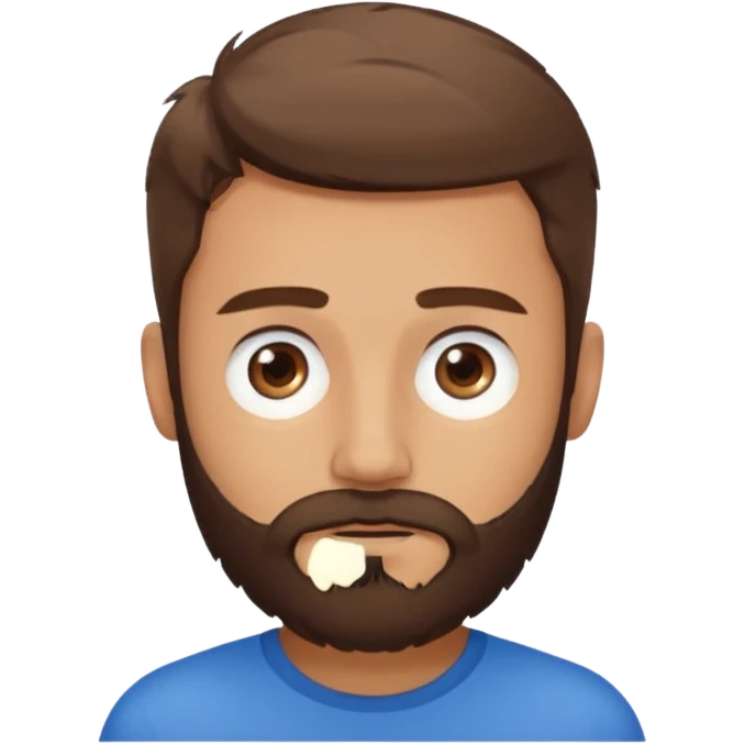 Scruffy beard only head emoji