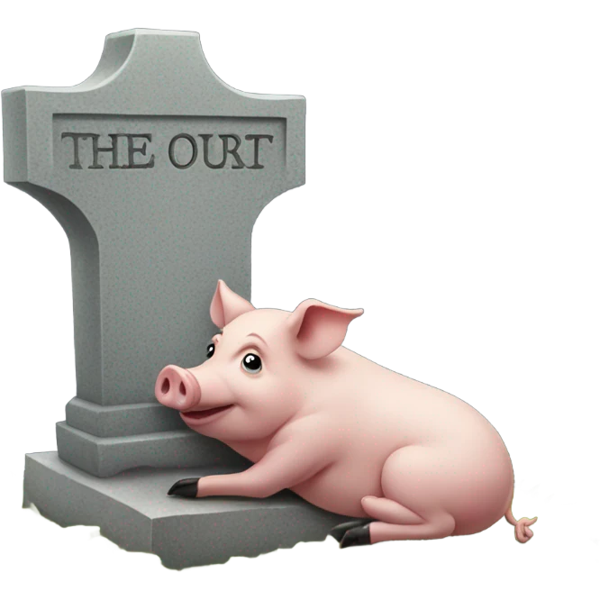 Pig on a grave emoji