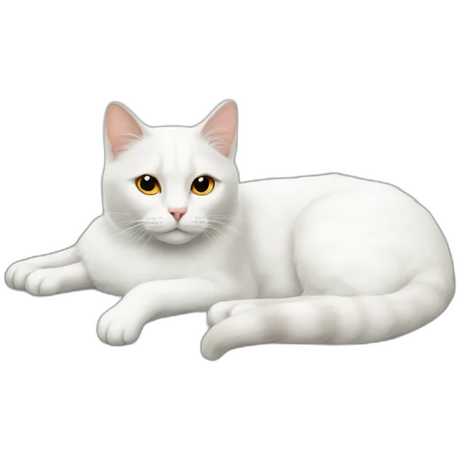 A White cat lying on a sofa emoji